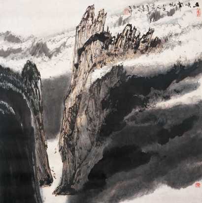 张仁芝 1989年作 山水 镜心